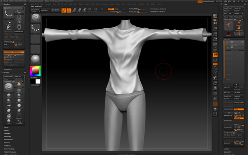 ZBrushで服のしわB