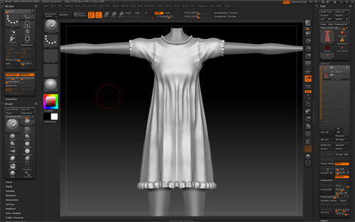 ZBrushで服のしわC